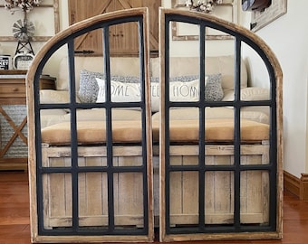 Large Rustic Farmhouse Cathedral Arch Wood Wall Decor Set Of Two