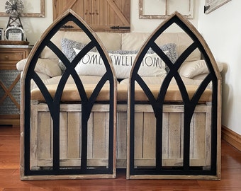Large Rustic Modern Farmhouse French Country Wood Cathedral Arch Wall Decor