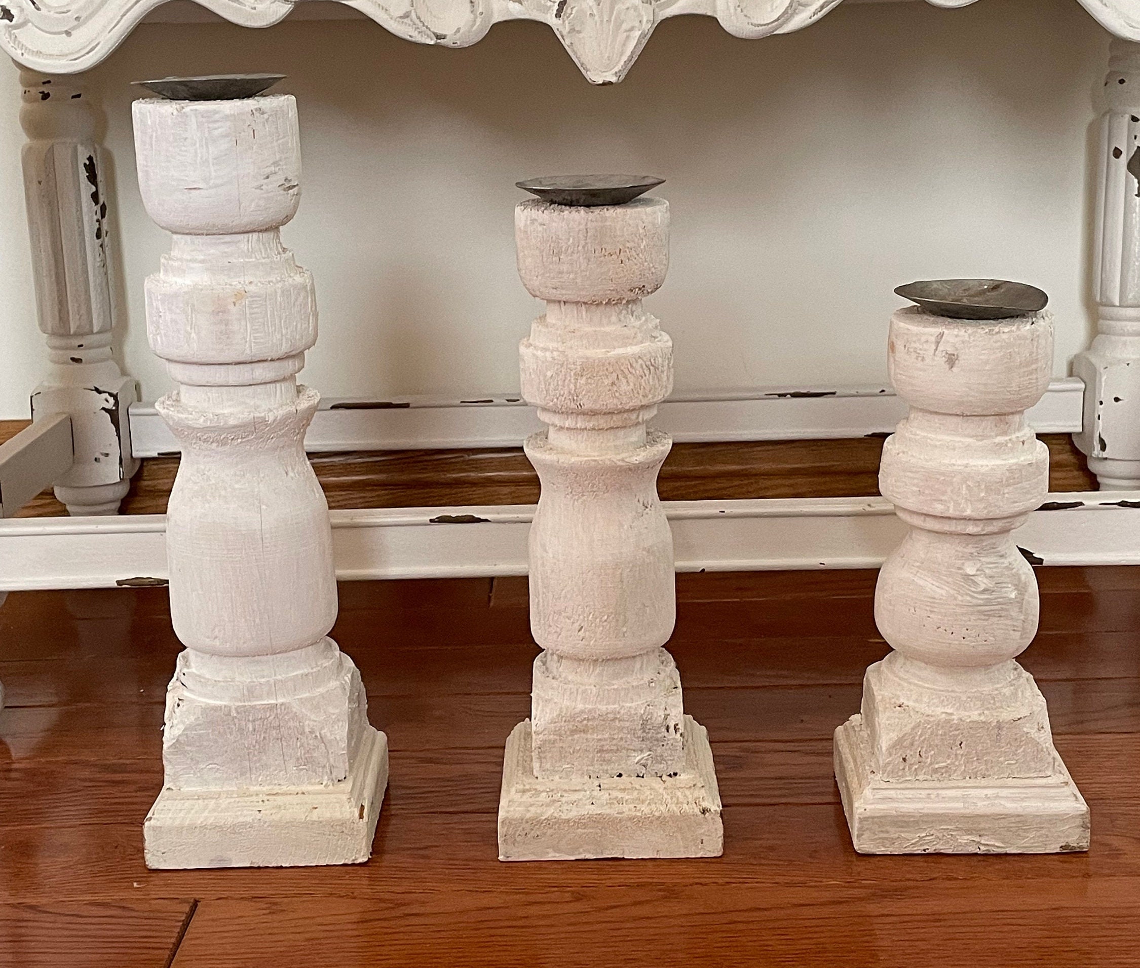 Distressed Wall Candle Holder Wood Etsy