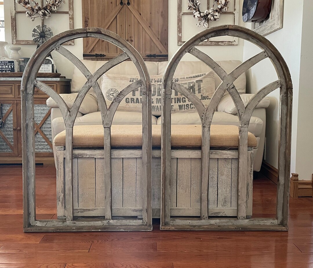 Large Rustic Farmhouse French Country Wood Cathedral Arch Wall Decor - Etsy