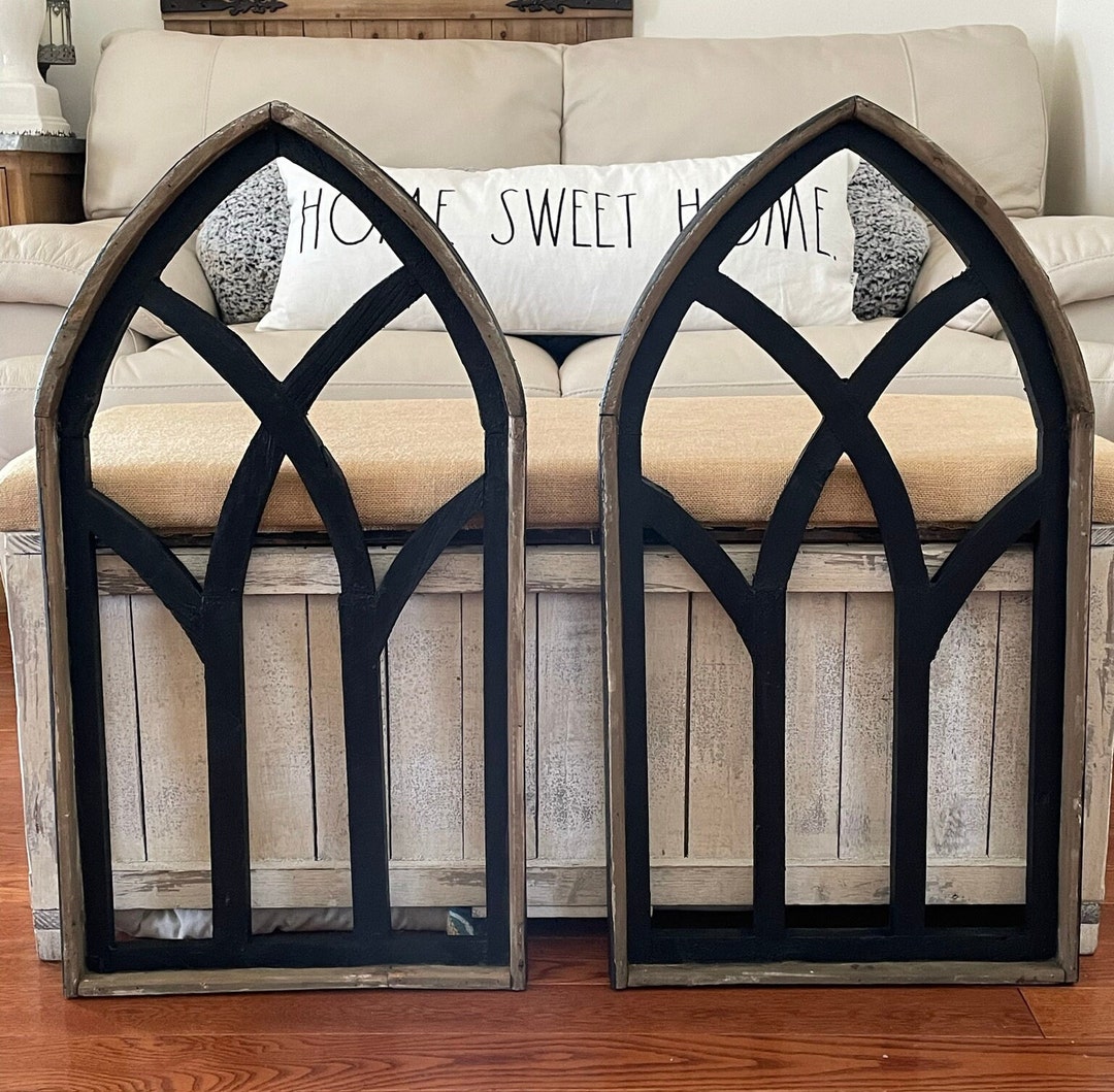 Rustic Modern Farmhouse Gothic French Country Wood Cathedral Arch Wall ...