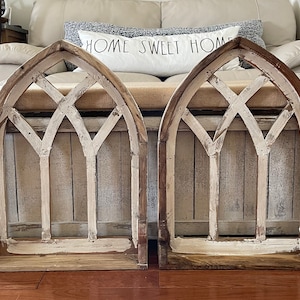 Cathedral Arch Window Shelf Rustic Modern Farmhouse French Country Distressed Wood Wall Decor