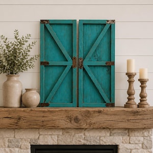 Rustic Farmhouse Decorative Wood Barn Door Set Of Two