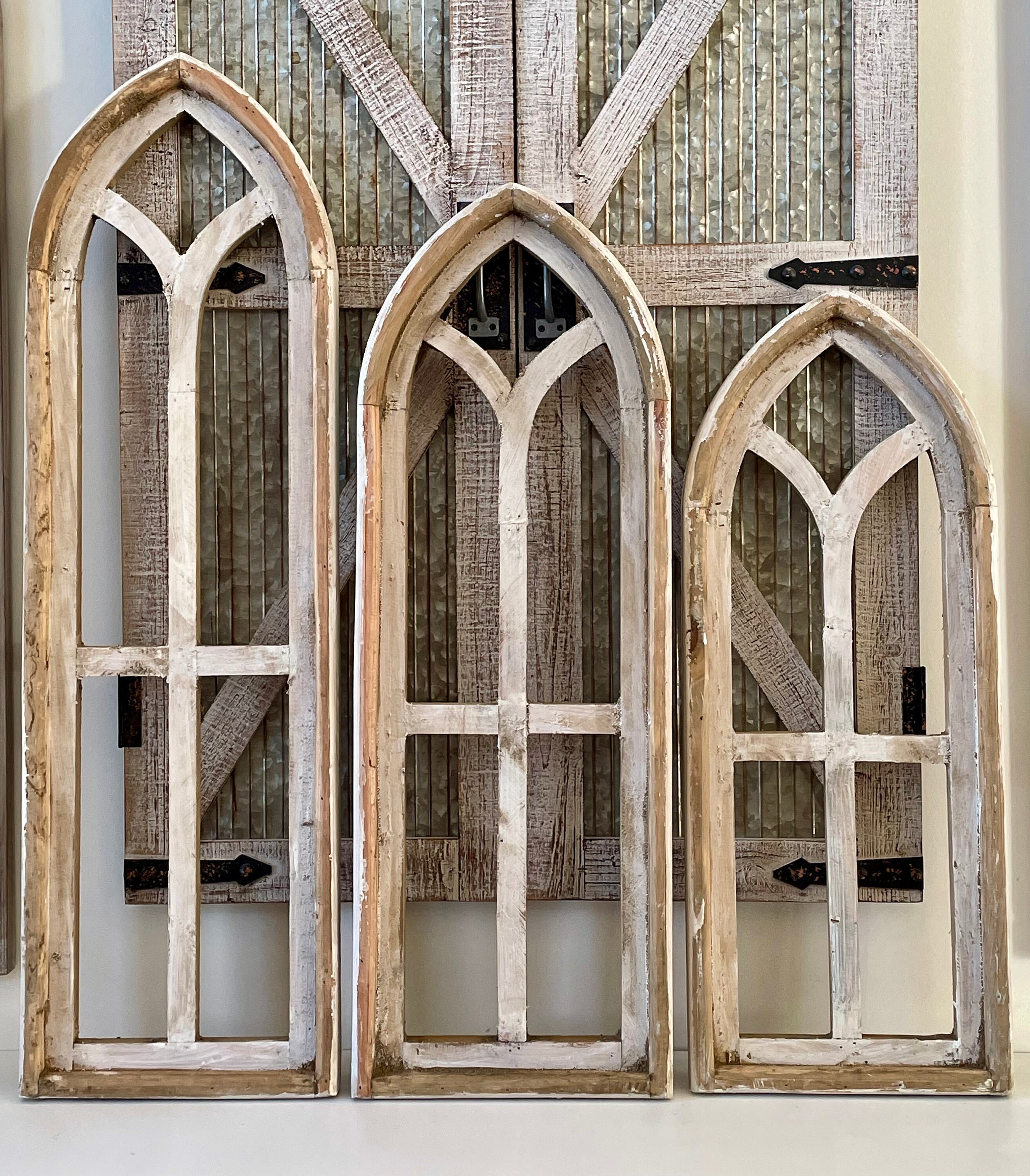 Rustic Farmhouse Cathedral Arch Wood Wall Decor Etsy
