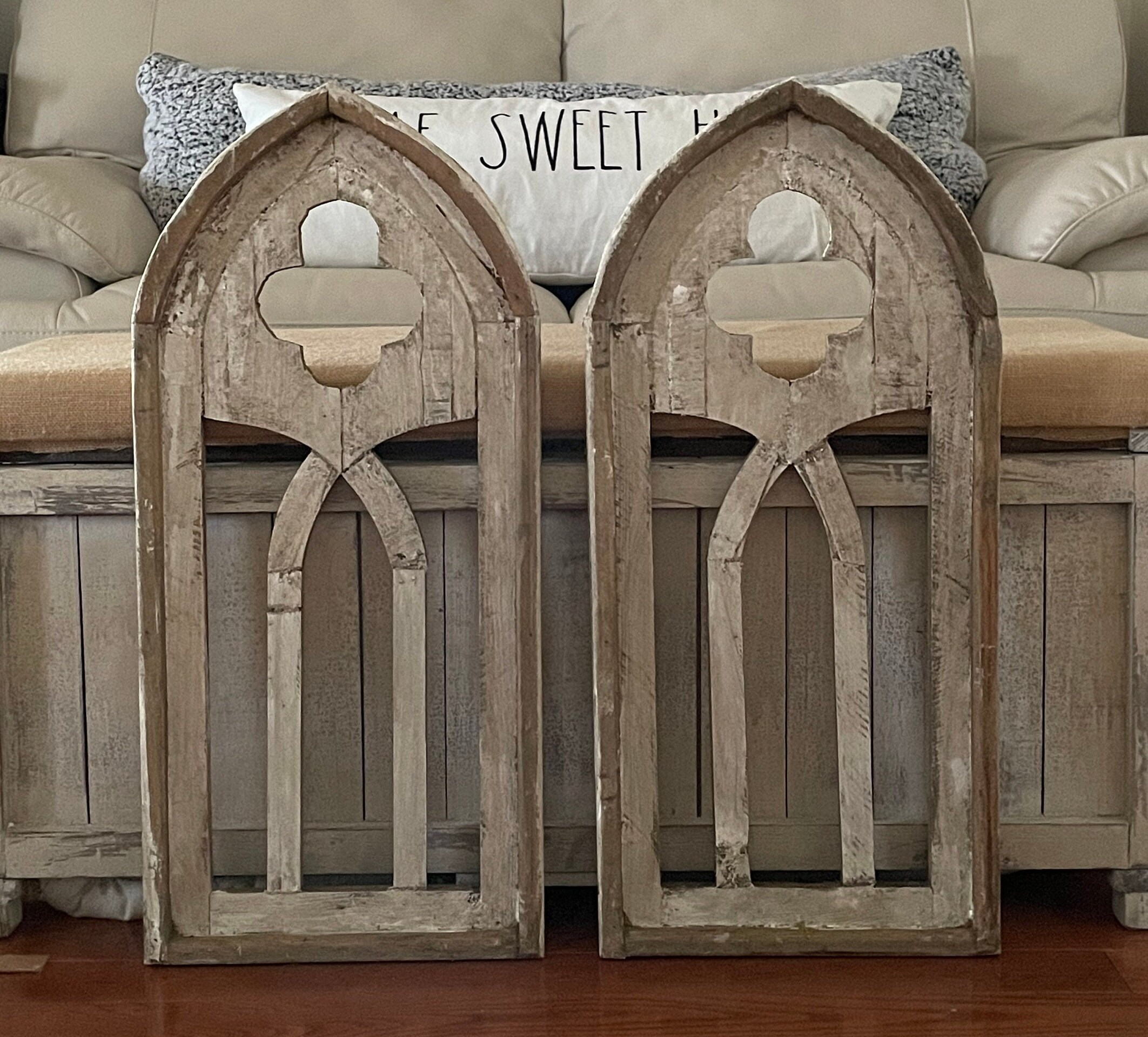Rustic Farmhouse Cathedral Arch Wood Wall Decor Etsy