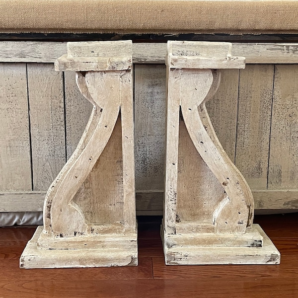 Large Wood Rustic Farmhouse French Country Corbel Set Of Two