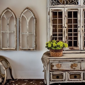 Shabby Chic Rustic Farmhouse French Country Cathedral Arch Wood Wall Decor