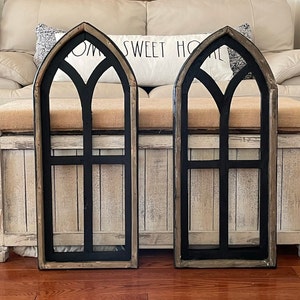 Modern Farmhouse Rustic French Country Cathedral Arch Wood Wall Decor