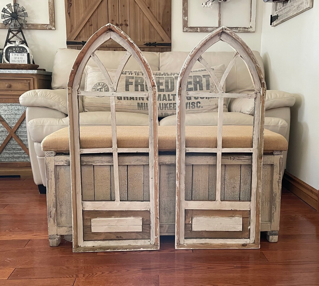 Large Rustic Farmhouse Cathedral Arch Wood Wall Decor Etsy