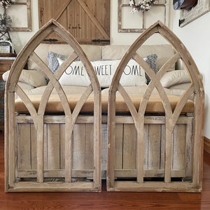 Large Rustic Modern Farmhouse French Country Wood Cathedral Arch Wall Decor