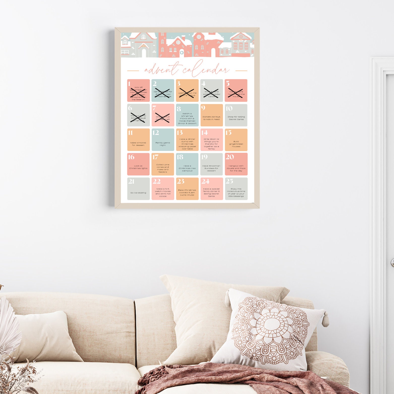 Family Advent Calendar Advent Calendar Christmas Poster