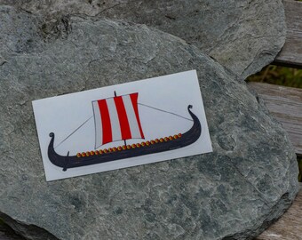 Viking Ship Art Sticker