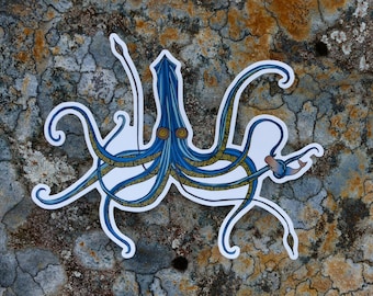 Giant Squid Art Sticker