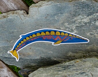 Fin Whale Art Sticker