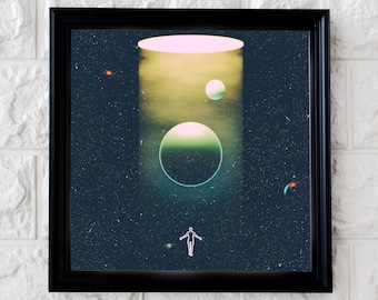 Surreal Sci-Fi Art Print: Retro Futurism Space Opera