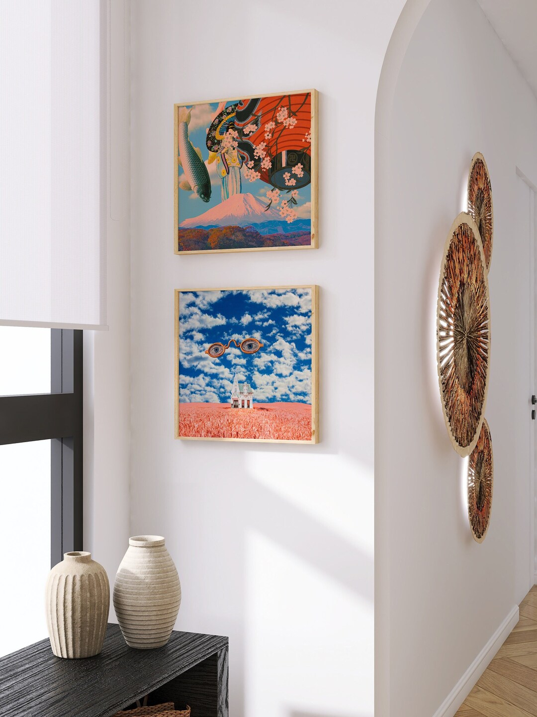 Geisha Art Print Set: Surreal Japanese Farmhouse Giclée Gallery Wall ...