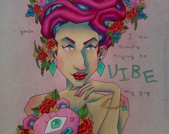 Original Drawing "Trying To Vibe"