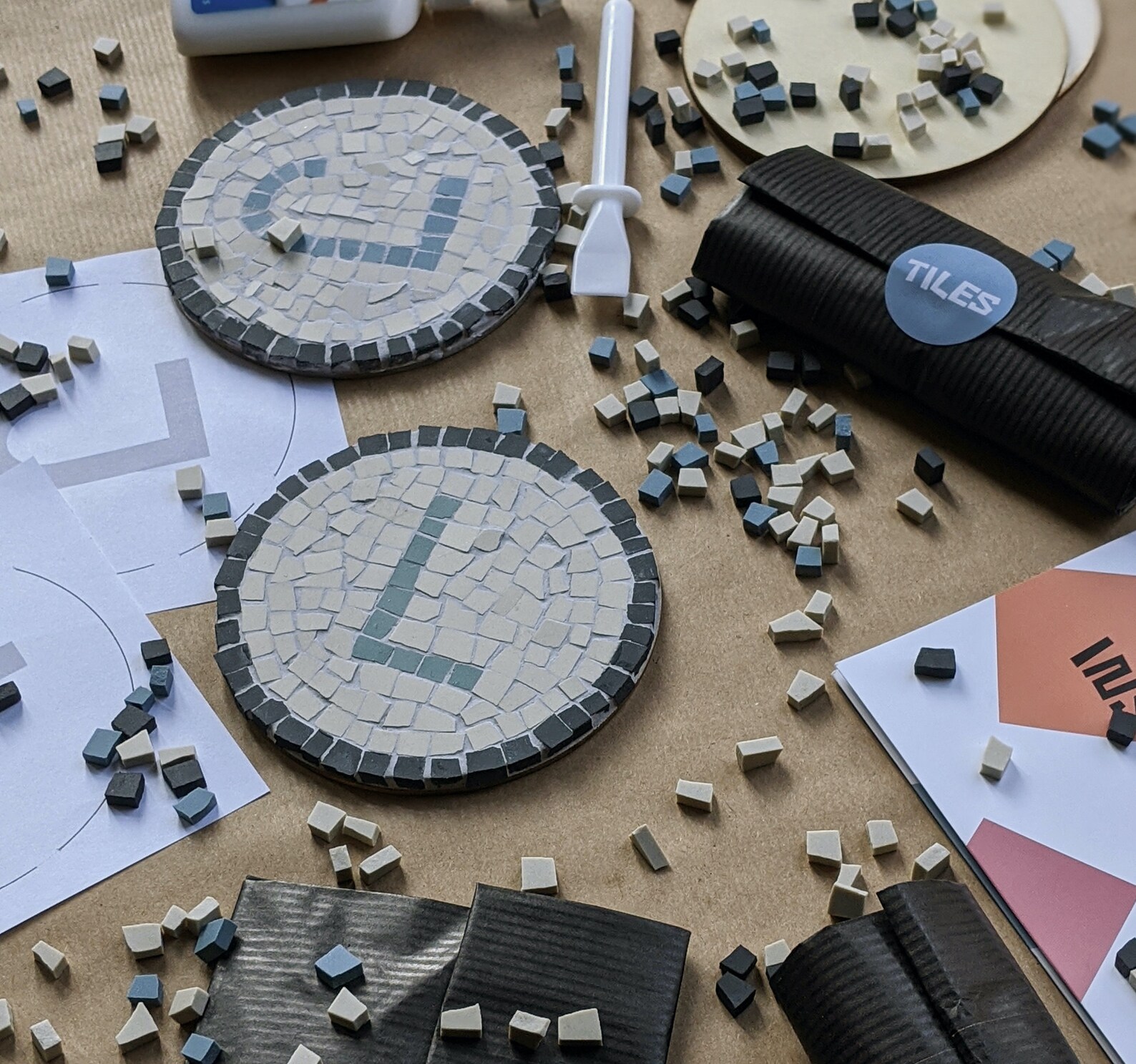 Mosaic Coaster Double Kit Blue Make Your Own DIY Adult Etsy