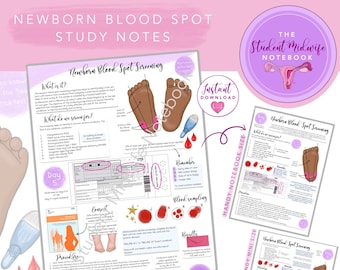 Newborn Blood Spot Screening (Heel prick) - Revision/study notes for Student Midwife/Midwife/Neonatal Nurse