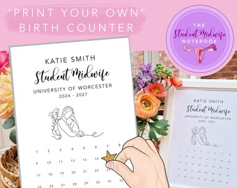 Personalized Birth Tracker – Student Midwife Gift (Digital PDF)