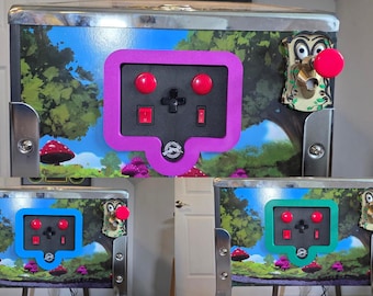 Control panel colored frames for the Alice in Wonderland pinball table