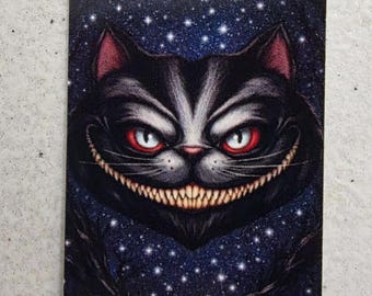 Juego de pegatinas de rampa del Gato de Cheshire para la máquina de pinball de Alicia en el País de las Maravillas.