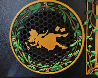 Alice in Wonderland Pinball Speaker Grills!  Alice and the Cheshire Cat