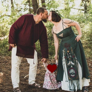 Matching wedding set - Dress and Tunic, Pagan Costume, Viking wedding costume, Norse Wedding Dress, Viking Dress, Celtic Dress, Larp Costume