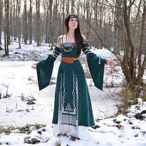 AISLING Celtic Linen Dress - Fantasy Dress - Elven Wedding Gown - Viking Dress