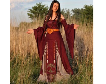 Customized Fantasy Wedding Dress, Fantasy clothing, Elven wedding dress, Larp costume elven, Viking costume