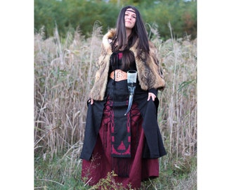 Abito pagano SIGRID, 100% lino, costume vichingo, abito celtico, pagano norreno, abito da sposa vichingo, costume Ren Faire, abbigliamento gotico