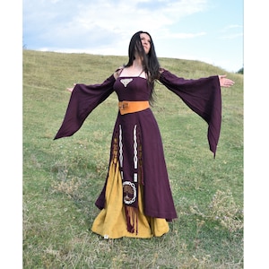 ARIEEN Celtic Wedding Dress, 100% Linen, Pagan Dress, Viking Wedding Dress, Ren Faire Costume, Celtic Dress