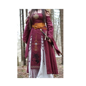 TOVE Viking Wedding Dress, 100% Linen, Pagan Dress, Viking Costume, Fantasy Dress, Fantasy Clothing, Elven dress, Elven wedding dress