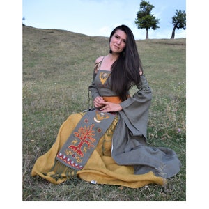 Frida Fairy Wedding Dress, 100% Linen,  Fantasy Dress, Viking Dress,  Elven Dress