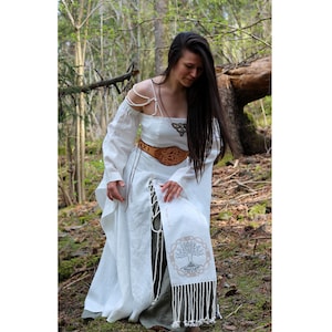 MAEVE Fantasy Dress, Fantasy Wedding Dress, 100% Linen, Elven Wedding Dress,  Viking Dress, Viking Wedding Dress, Renaissance Costume