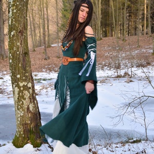 AISLING Celtic Linen Dress Fantasy Dress Elven Wedding Gown Viking Dress image 8