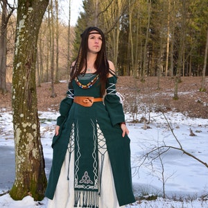 AISLING Celtic Linen Dress Fantasy Dress Elven Wedding Gown Viking Dress image 7