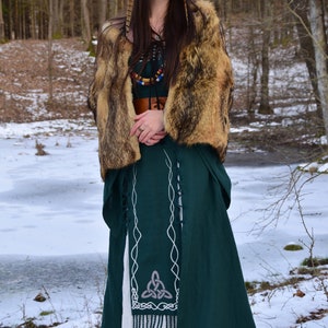 AISLING Celtic Linen Dress Fantasy Dress Elven Wedding Gown Viking Dress image 3