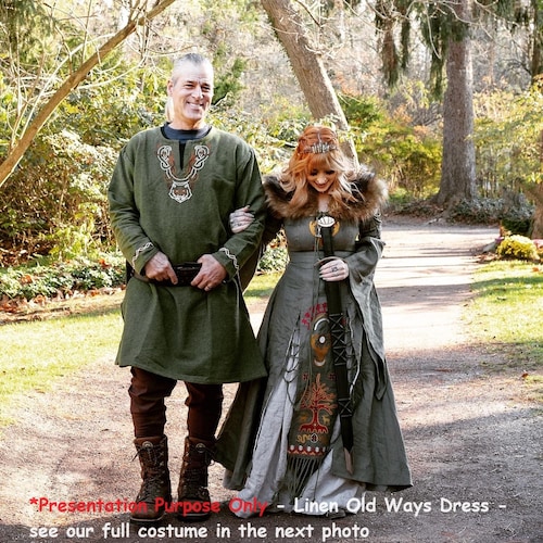 TYR Viking Clothing, Pagan Dress, Viking Wedding, 100% Linen, Norse Clothing, Viking Costume Women, Renaissance Costume, Viking Dress