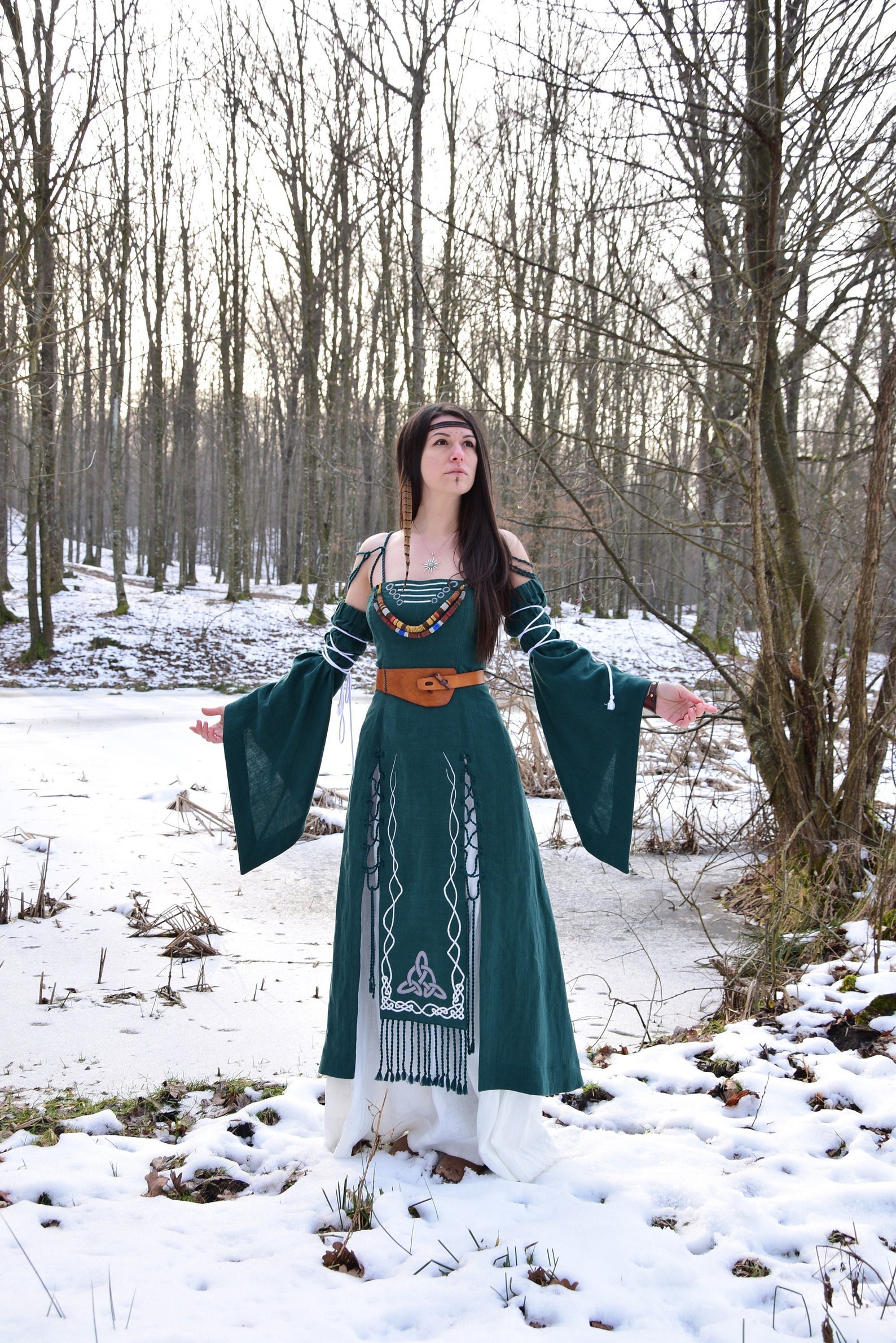 AISLING Celtic Linen Dress Fantasy Dress Elven Wedding - Etsy