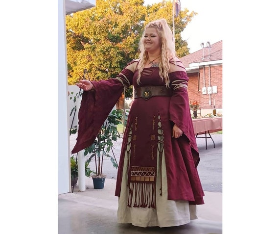Freydis Viking Dress, 100% Linen, Viking Costume, Viking Wedding Dress, Fantasy Dress, Norse Pagan, Ren Faire Costume, Gothic Wedding