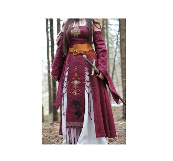 TOVE Viking Wedding Dress, 100% Linen, Pagan Dress, Viking Costume, Fantasy  Dress, Fantasy Clothing, Elven Dress, Elven Wedding Dress - Etsy Finland