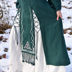 AISLING Celtic Linen Dress Fantasy Dress Elven Wedding Gown Viking Dress image 5