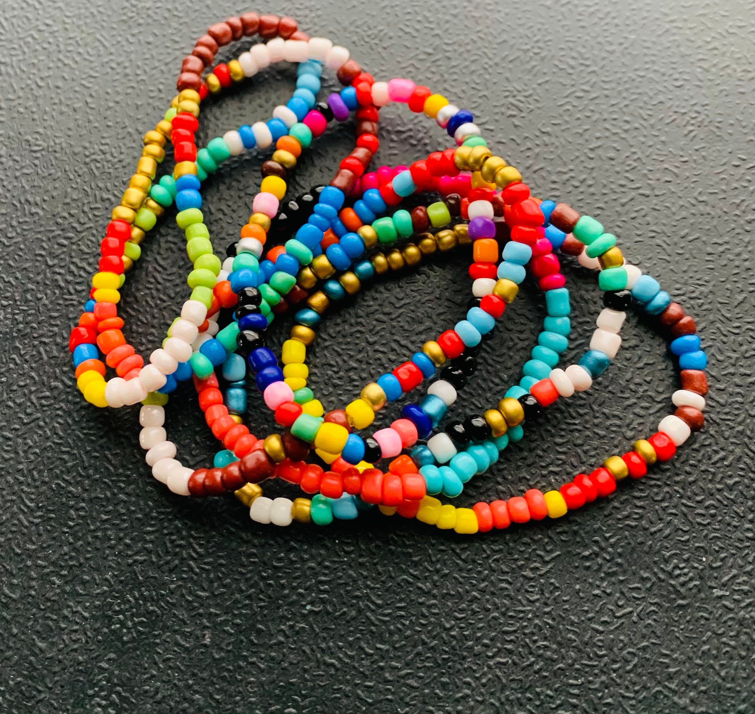 Stretch Seed Bead Bracelet Stack Etsy