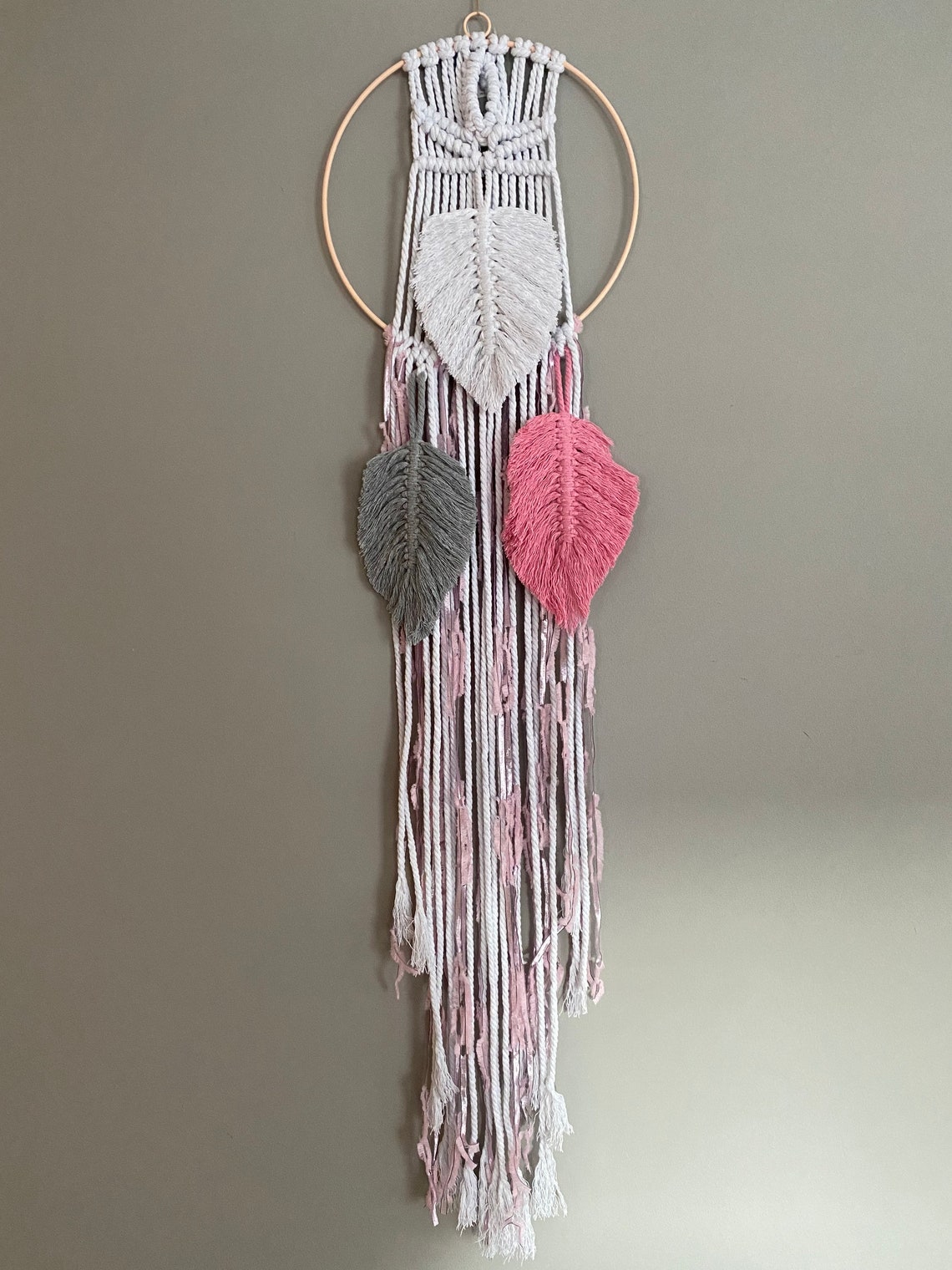 Macrame wall hanging pink Etsy