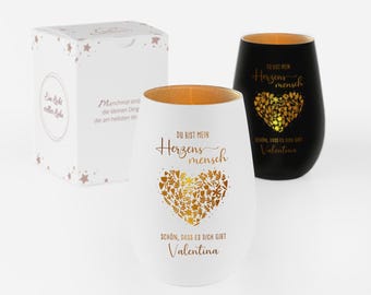 Lantern with engraving "Blooming Heart"