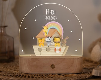 Night light for children "Noah's Ark Rainbow Pastel" dimmable