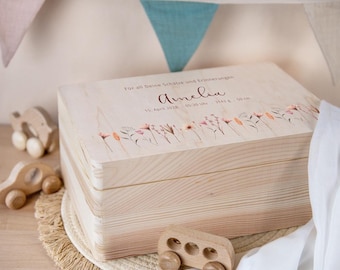 Personalized baby memory box "Wild Flowers"