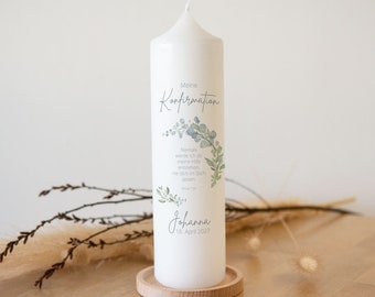 Konfirmationskerze Naturell für Mädchen und Jungen