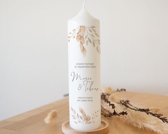 Wedding candle dried grass
